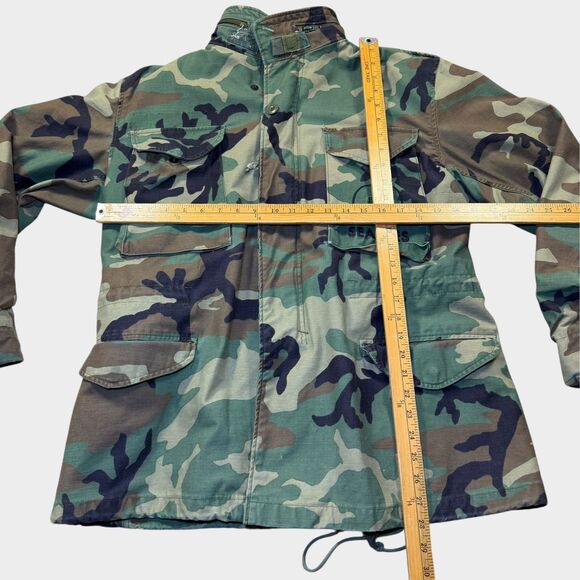 Vintage 80s US Navy Seabees M-65 Field Jacket Woodland Camo Medium Regular 1981 - Picture 9 of 11